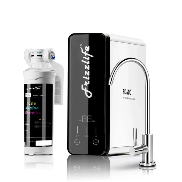 Frizzlife PD600 tankless under-sink reverse osmosis system with alkaline remineralisation